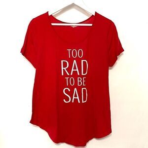 Ten Sixty Sherman red tshirt too rad to be sad